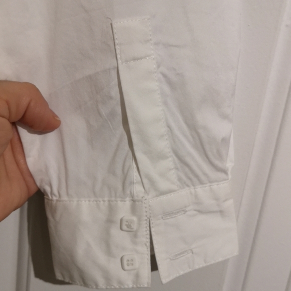 White Cotton blend tunic with embroidery - Picture 8 of 11